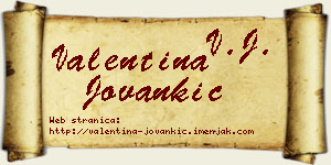 Valentina Jovankić vizit kartica